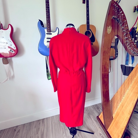 Rouie 100% Wool Long Sleeve High Neck Mod Dress SZ Lrg/14 - Picture 4 of 9